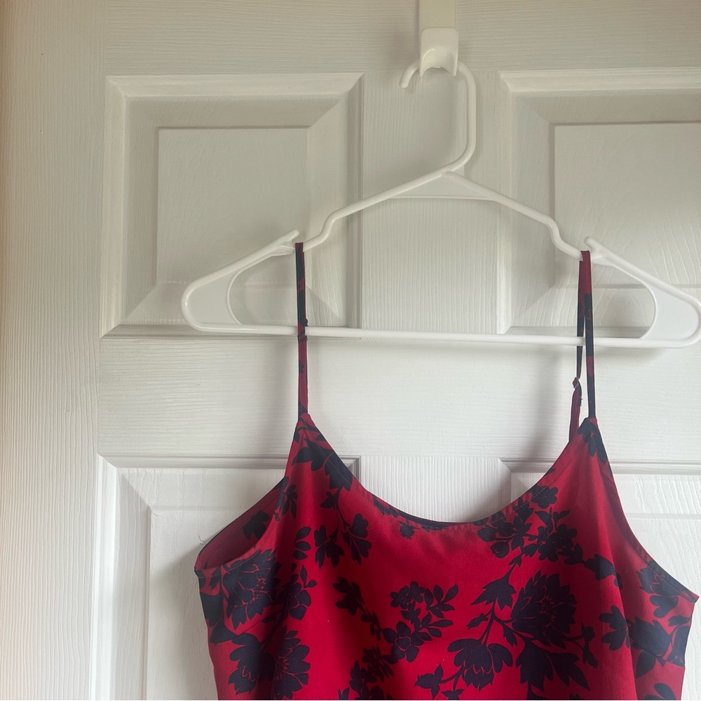 GAP Tank Top Floral Red and Navy Sz M